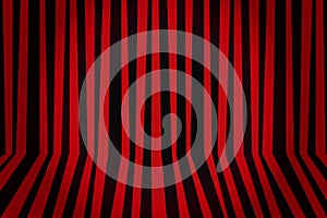 Background striped room in red and black. Vector illustration.