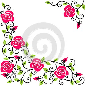 Background with the stylized roses