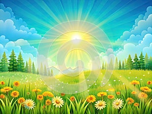 background Sun Drenched Meadow