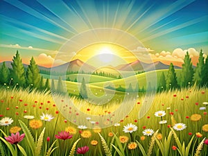 background Sun Drenched Meadow