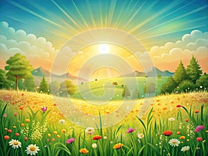 background Sun Drenched Meadow