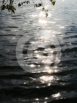 Background Sun reflexion in the water