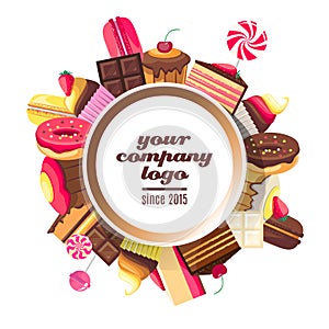 Background for sweets company logo