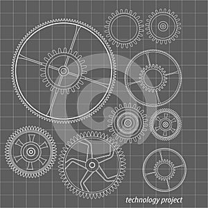 Background technology with gears