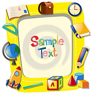 Background template with different types of stationaries