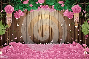 background template with flowers and leavesbackground template with flowers and leaves3 d