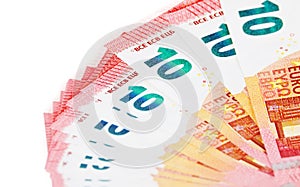 Background of ten euros notes