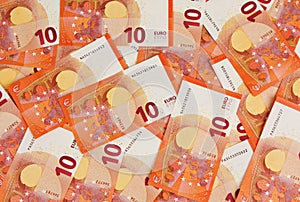 Background of ten euros notes