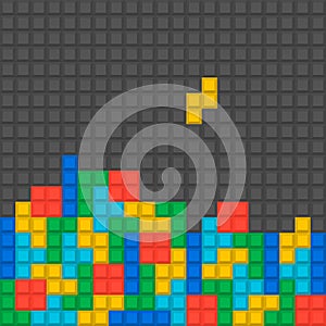 Background Tetris game. Vector illustration. photo