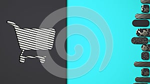 Background for text with basket shoping background concept 3d render image