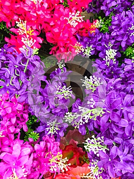 Background and texture of artificial flowers