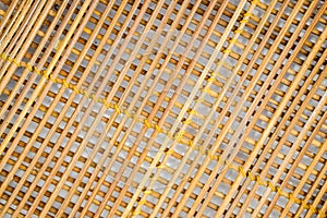 Background and texture of bamboo basket bottom