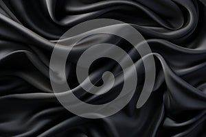 Background, texture, black silk fabric. Background for the site. AI generative