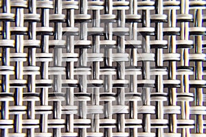 Background texture of braided black and white wire close-up