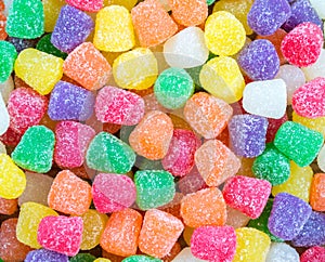 Background texture - close up of bright candy gumdrops