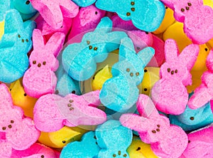 Background texture-colorful Easter marshmallow peeps