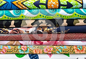 Background, texture, colorful fabric, different patterns