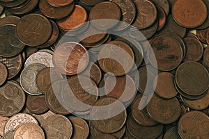 Background, texture, copper coins, euro cents