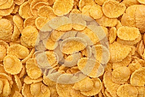 Background and texture of corn flakes for morning breakfast