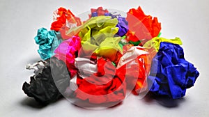 background and texture of crumpled colored paper.