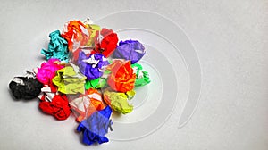 background and texture of crumpled colored paper.