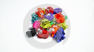 background and texture of crumpled colored paper.