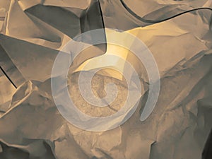 Background and texture of crumpled paper with lights