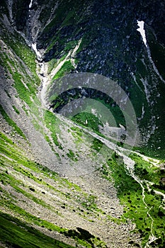 Detail kamenný svah v horách
