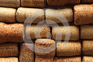 Background texture with different wine corks