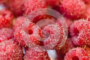 Background texture of dripping raspberry.