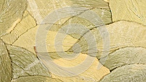 Background texture of dry leaves. Counterclockwise rotation. Side view. Loop motion. Rotation 360.