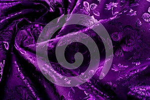 background texture fabric silk dark lilac with a pattern With th