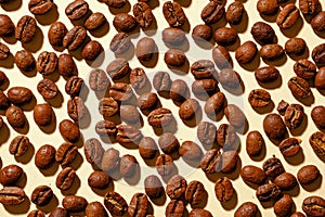 Background texture of full roast coffee beans