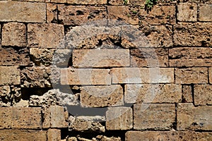 Background texture of limestone blocks wall
