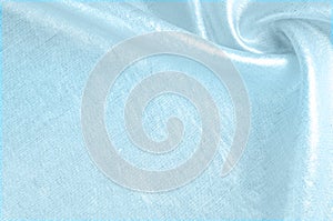 background texture, linen cloth of blue sky with metallic luster