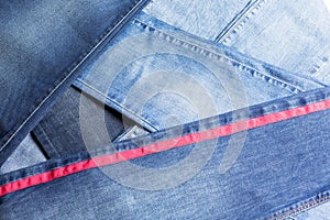 roll jeans isolated on white background.