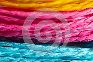 Background texture of multicolored rope. concept and design