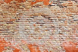 Background texture from old broken brick wall