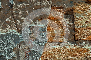 Background, texture of the old destroyed limestone wall