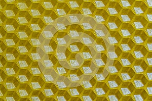 Background texture and pattern of section voshchina of wax honeycomb from a bee hive for filled with honey. Voshchina an