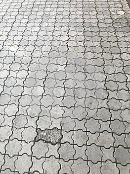background texture paving tile with broken elements