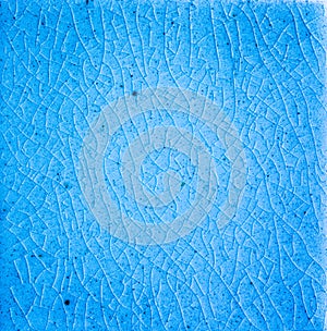 Background and texture of stretch marks cracked on blue glazed tile