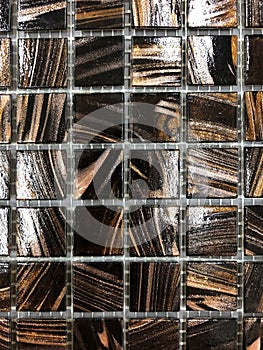 Background, texture tile wall bronze-colored, multi-colored, mosaic