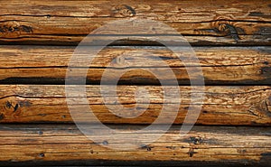 Background texture of vintage wooden logs wall