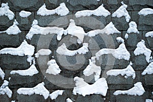 Snowy stonework