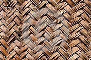 Background texture of woven bamboo thatch