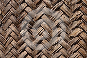 Background texture of woven bamboo thatch