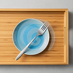 The background is a textured gray fabric complementing the simple elegant