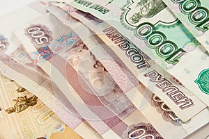 Background of thousandths banknotes
