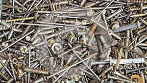 Background of tools screws, nuts, bolts, etc.. Rotation